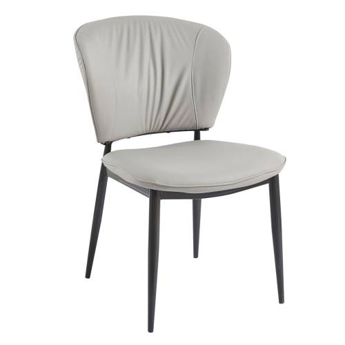 DIMA Καρέκλα Τραπεζαρίας- Κουζίνας, Μέταλλο Βαφή Μαύρο, Pu Γκρι Ε-00025174 ΕΜ173,1