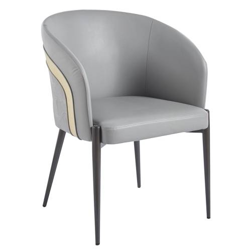 LENA Πολυθρόνα Μέταλλο Βαφή Μαύρο, Pu Σκούρο Γκρι Ε-00025192 ΕΜ178,2