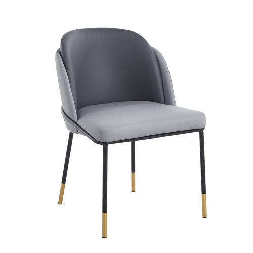 SELECT Καρέκλα Τραπεζαρίας- Κουζίνας, Μέταλλο Βαφή Μαύρο, Pu Ανοιχτό-Σκούρο Γκρι Ε-00025215 ΕΜ177,2