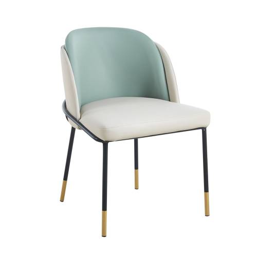 SELECT Καρέκλα Τραπεζαρίας- Κουζίνας, Μέταλλο Βαφή Μαύρο, Pu Μπεζ-Sage Green Ε-00025216 ΕΜ177,3