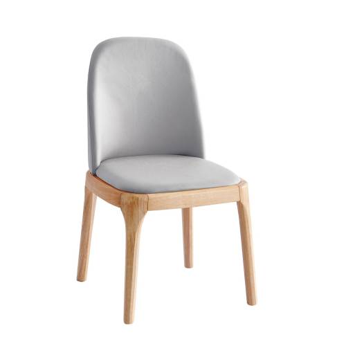 VISTA Καρέκλα Τραπεζαρίας- Κουζίνας, Απόχρωση Natural Oak Pu Ανοιχτό Γκρι Ε-00025254 Ε797,5