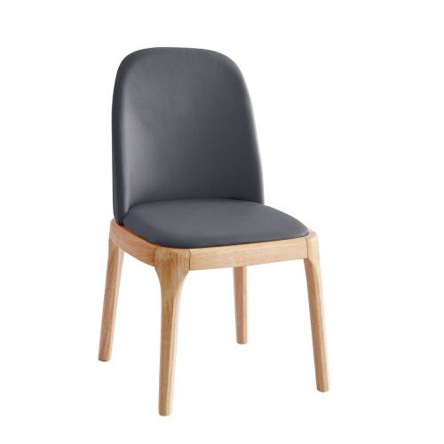 VISTA Καρέκλα Τραπεζαρίας- Κουζίνας, Απόχρωση Natural Oak Pu Σκούρο Γκρι Ε-00025255 Ε797,6