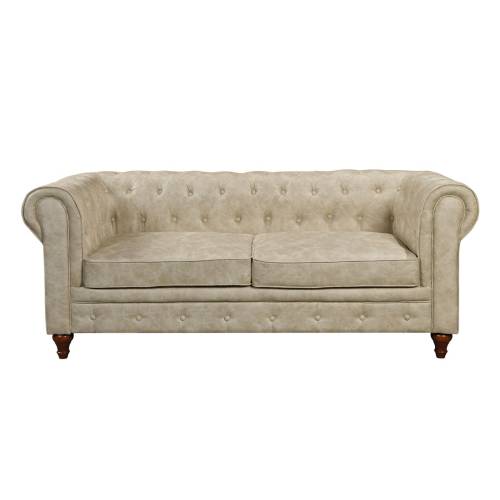 CHESTERFIELD Kαναπές 3Θέσιος Σαλονιού - Καθιστικού, Ύφασμα Απόχρωση Μπεζ Ε-00025295 Ε942,31