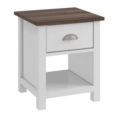 LUXOR Κομοδίνο Απόχρωση Καρυδί - Άσπρο Ε-00025306 Ε740,3