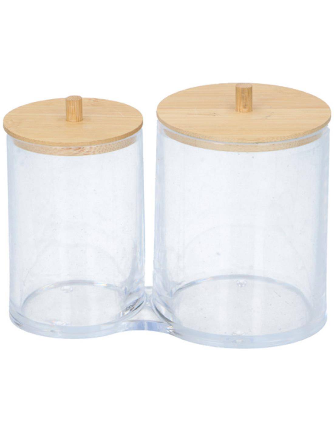 Κουτί 2πλό plexiglass με καπάκι bamboo 15,5X8X13,3cm