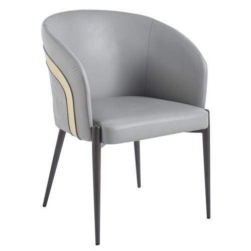 LENA Πολυθρόνα Μέταλλο Βαφή Μαύρο, Pu Σκούρο Γκρι Ε-00025192 ΕΜ178,2