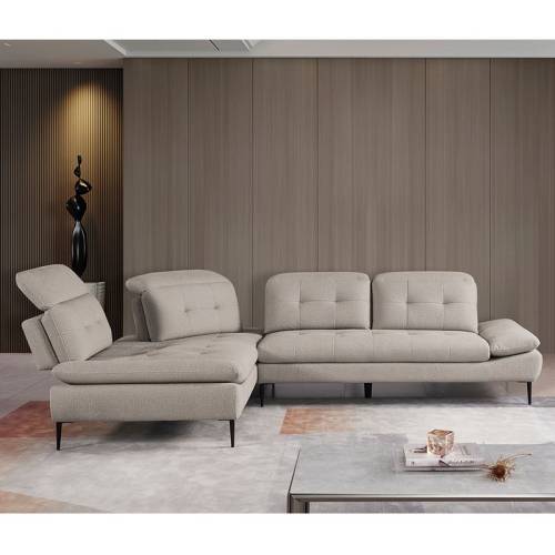 SELBY Καναπές Σαλονιού Δεξιά Γωνία, Ανακλινόμενα Κεφαλάρια, Ύφασμα Μπεζ Ε-00024944 Ε945,11