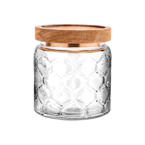 ESTIA ΔΟΧΕΙΟ ΑΠΟΘΗΚΕΥΣΗΣ ACACIA ΓΥΑΛΙΝΟ 500ml 11x10cm ΑΝΑΓΛΥΦΟ