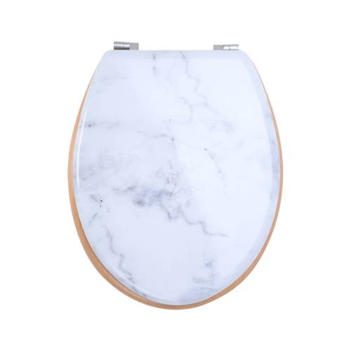 ESTIA ΚΑΠΑΚΙ ΤΟΥΑΛΕΤΑΣ MARBLE ΜΕ ΜΕΝΤΕΣΕΔΕΣ ΑΠΟ ΚΡΑΜΑ ΨΕΥΔΑΡΓΥΡΟΥ