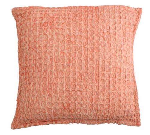 Μαξιλάρι cotton πικέ, σε κοραλί χρ., 45x45cm XET-0705