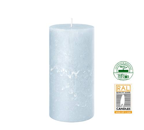 Κερί κορμός ρουστίκ, γαλάζιο,7x14cm WL225