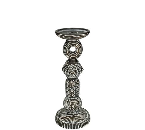 Κηροπήγιο "Tribal" μαύρο/λευκό, 28cm XET-7499