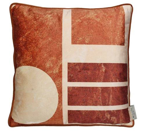 Μαξιλάρι γραμμικό σχ.(A), κεραμιδί βελούδο, 45x45cm XET-8605