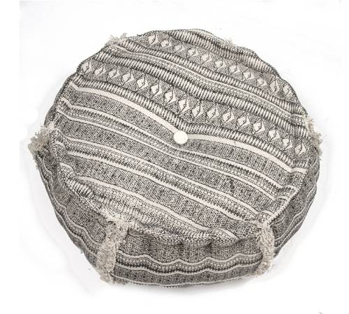 Χαμηλό στρογγυλό πουφ, με κρόσσια, 50x25cm GK120