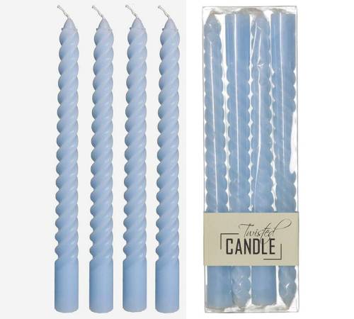Στριφτο κερί κηροπηγίου, σετ 4τεμ.,γαλάζιο,26cm XET-9390