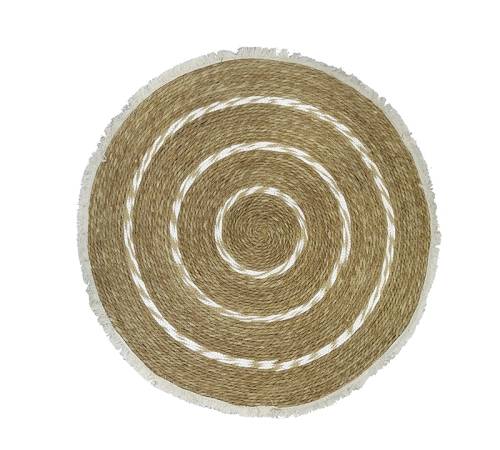 Στρογγυλό ψαθινο χαλί με κρόσσια,δ.100cm YT112