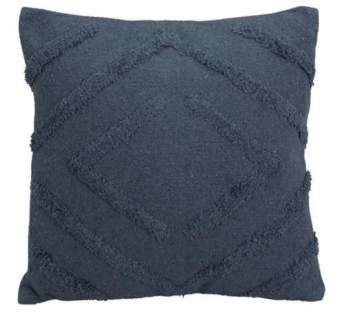 Μαξιλάρι cotton με ανάγλυφο σχ., λευκό & μπλε, 45x45cm HE445