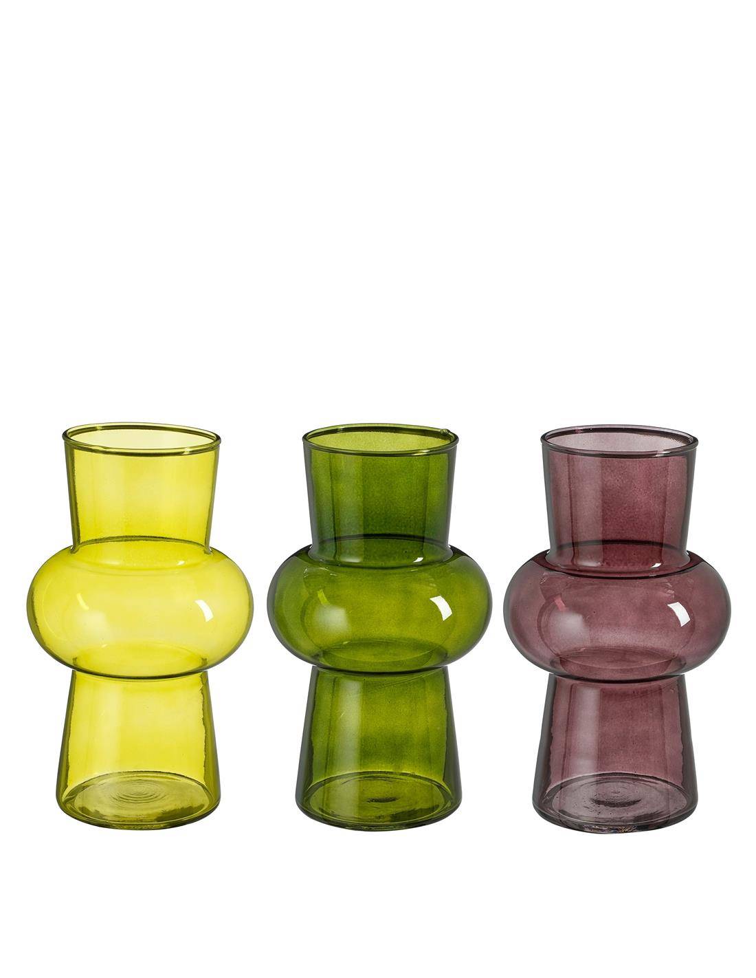 Βάζο γυάλινο 3χρωμ.Φ11 Η20CM