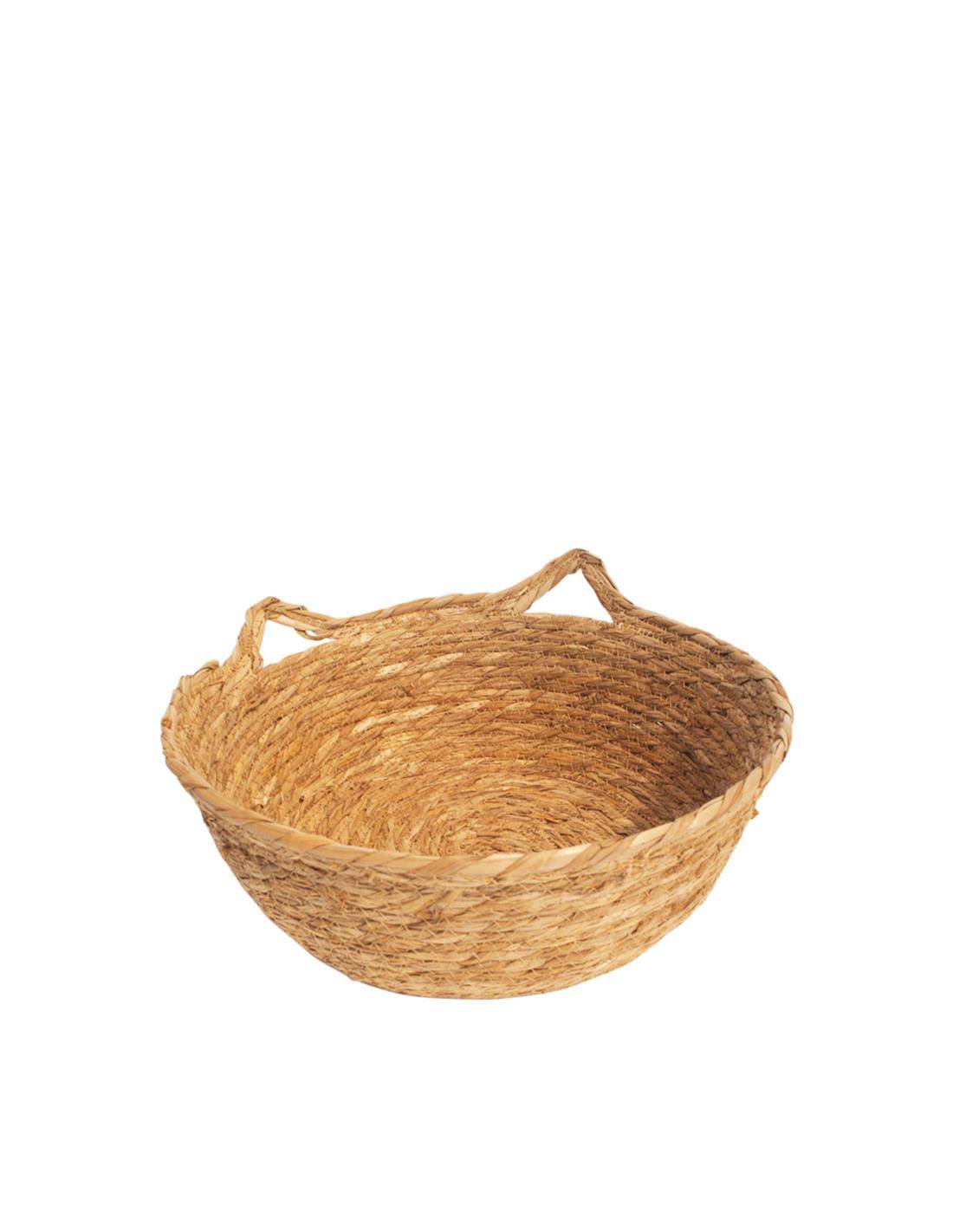 Καλάθι ψάθινο φυσικό Φ42Η14,5/19,5cm