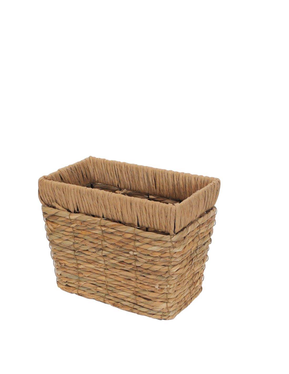 Καλάθι ψάθινο μεταλ.σκελ.φυσικό 25Χ15Η20cm