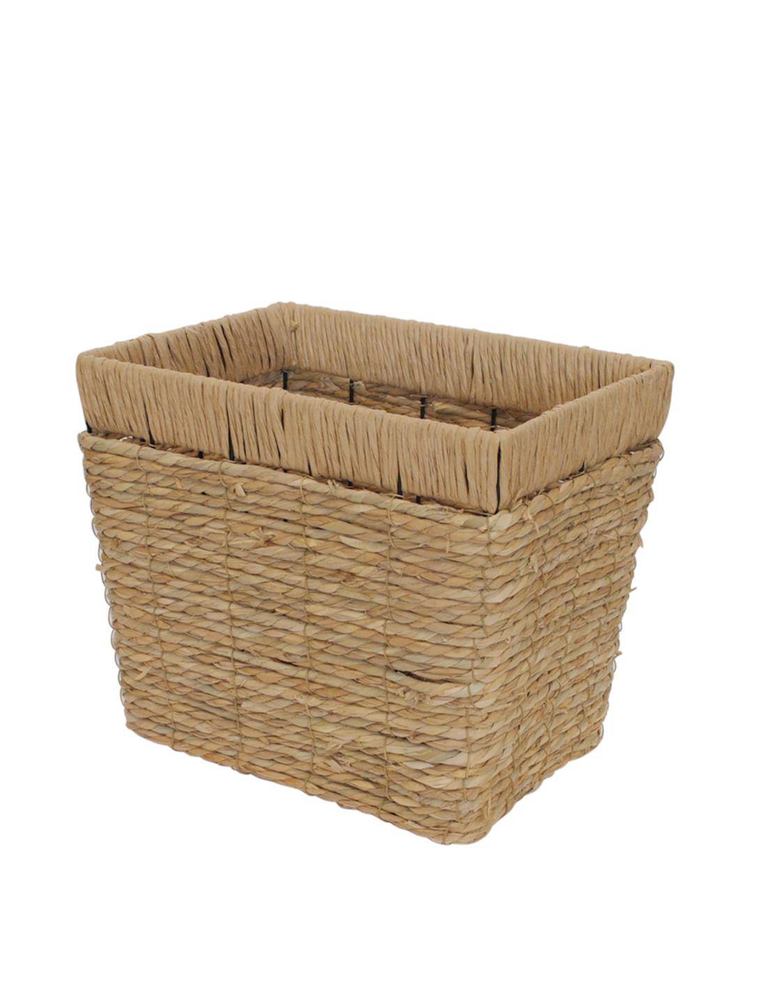 Καλάθι ψάθινο μεταλ.σκελ.φυσικό 35Χ25Η30cm
