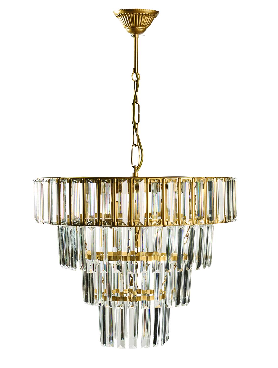 Φωτιστικό Πολύφωτο 7φ μέταλλο χρυσό κρύσταλλα Ε14