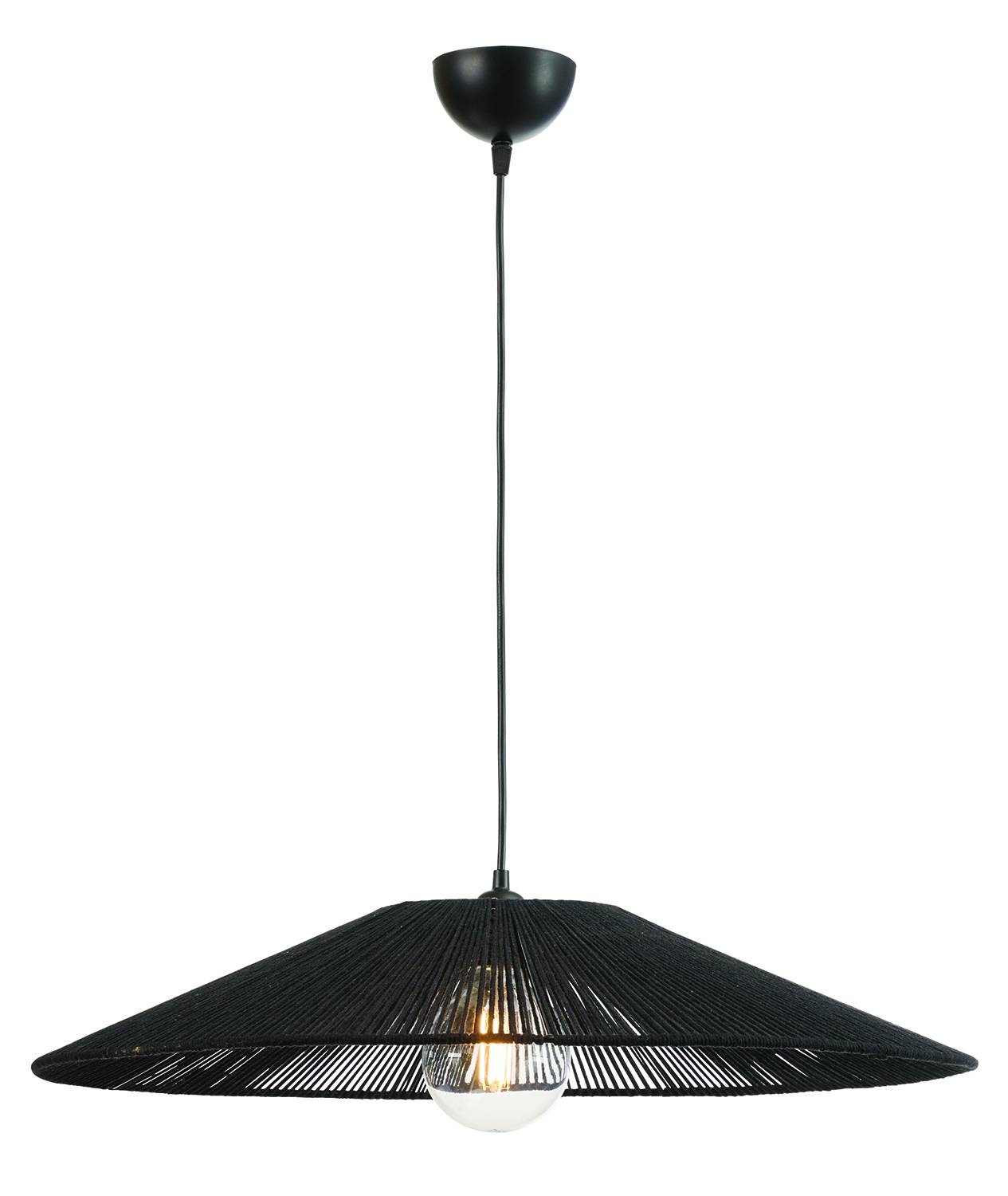 Φωτιστικό μονόφωτο σχοινί μαύρο Ε27 Φ40