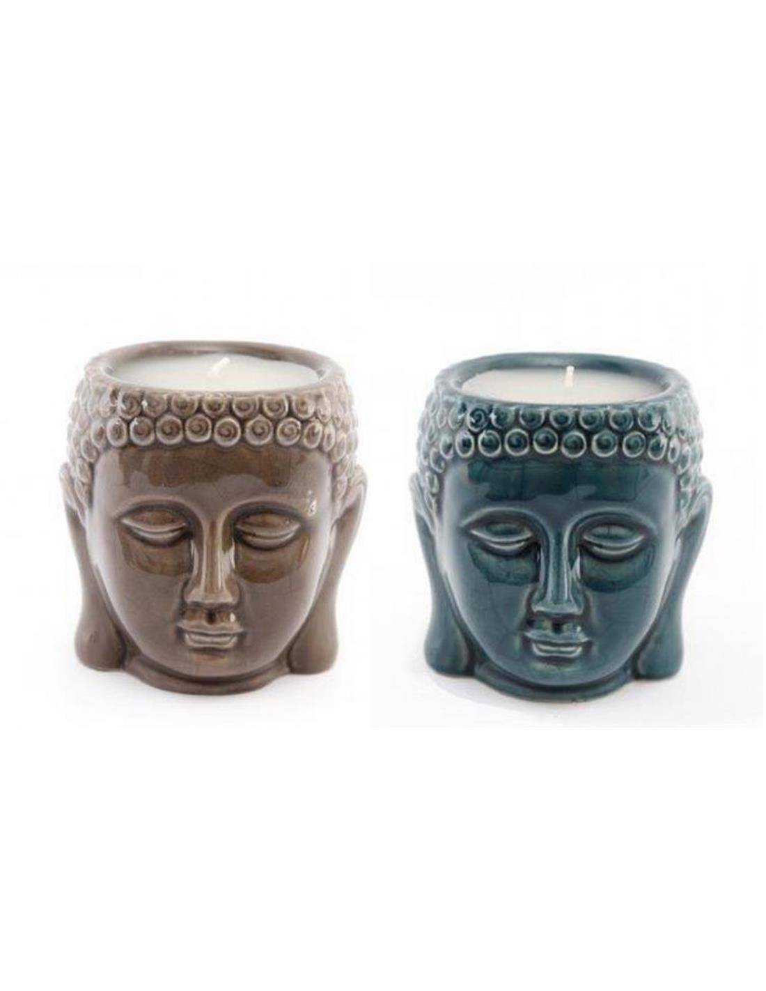Αρωματιστής κεραμ.κεφάλι Βούδα καφέ/μπλε