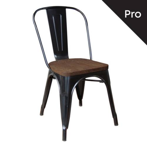 RELIX Wood Καρέκλα-Pro, Μέταλλο Βαφή Μαύρο, Απόχρωση Ξύλου Dark Oak Ε-00015496 Ε5191W,11