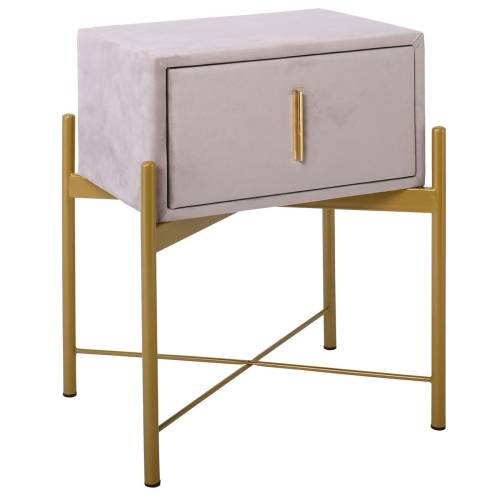 PASSION  Κομοδίνο με 1 Συρτάρι, Ύφασμα Velure Απόχρωση Cappuccino Ε-00024045 Ε8803,Κ1