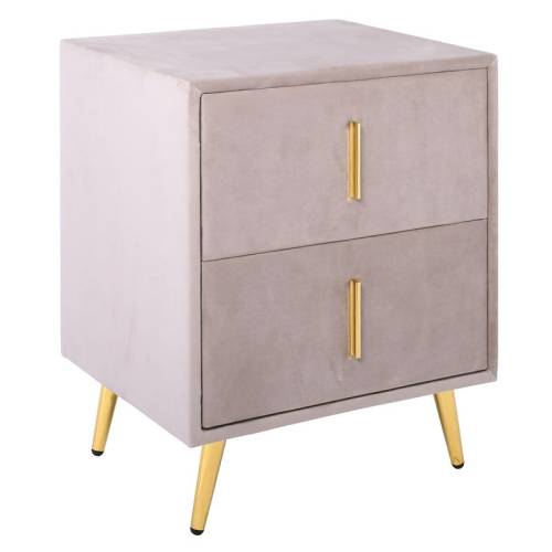 PASSION  Κομοδίνο με 2 Συρτάρια, Ύφασμα Velure Απόχρωση Cappuccino Ε-00024048 Ε8803,Κ12