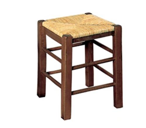 ΤΑΒΕΡΝΑΣ Σκαμπό Βοηθητικό, Οξιά Εμποτισμός Καρυδί, Κάθισμα Ψάθα Ρ-00003302 Ρ978,Ε2