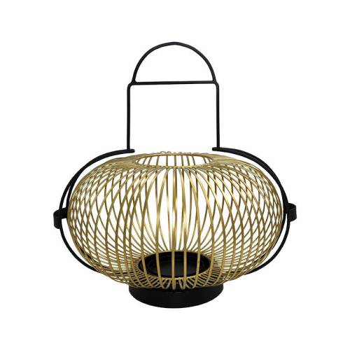 ΜΕΤΑΛΛΙΚΟ ΦΑΝΑΡΙ Fylliana FL31892 ΜΑΥΡΟ-ΧΡΥΣΟ ΧΡΩΜΑ 39x33εκ