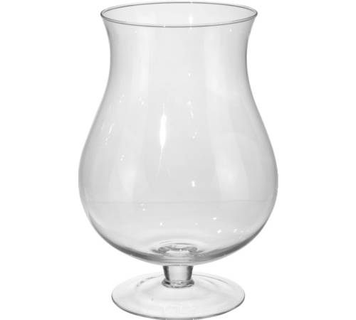 Γυάλινο βάζο/κηροπήγιο με πόδι σχ.Τουλίπα, 22x32cm HM626