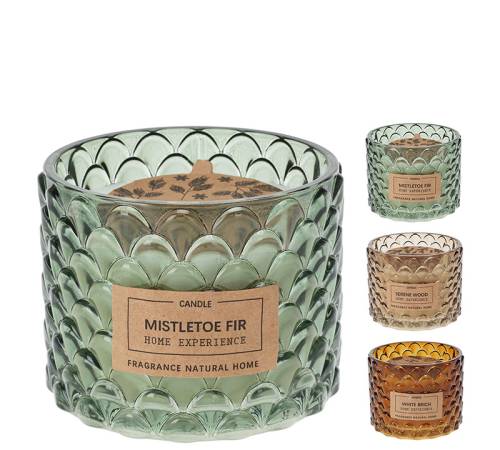 Αρωματικό κερί σε γυάλα σχ.κουκουνάρι 3χρ.,10.5x8.5cm CA438