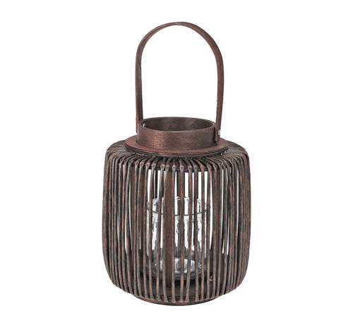 Φαναρι κεριού με κορδόνι, καφέ χρ.,24cm HE568