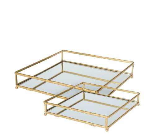 Σετ/2 δισκοι σχ.bamboo με καθρέπτη 20/25cm HE604