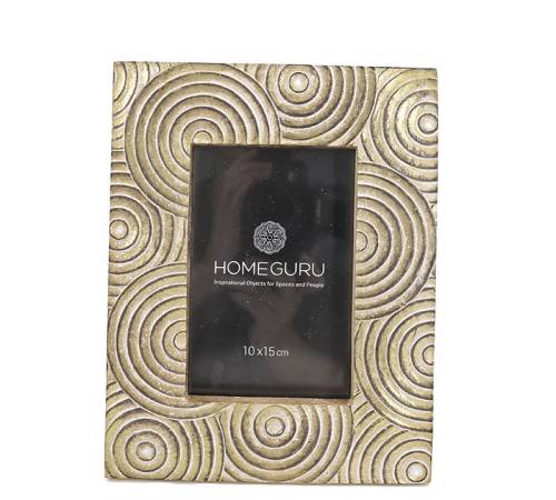 Φωτο/θήκη "κύκλος" polyresin χρυσή κορνίζα 10x15cm KO216