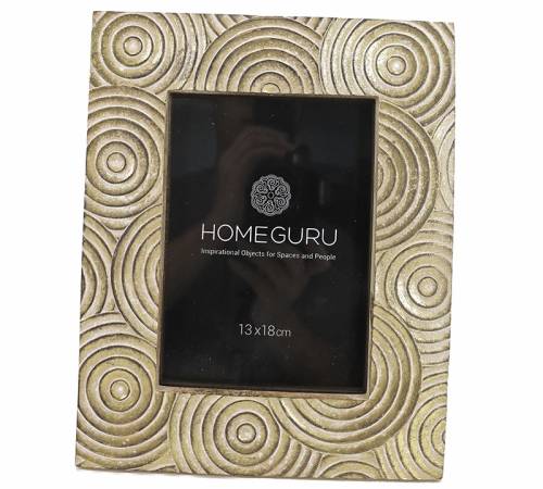 Φωτο/θήκη "κύκλος" polyresin χρυσή κορνίζα 13x18cm KO217