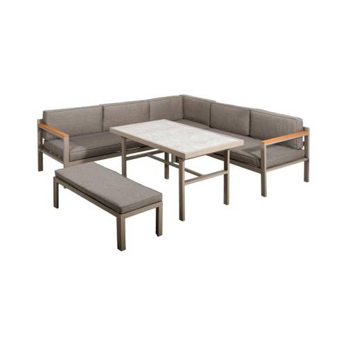 ΓΩΝΙΑΚΟ ΣΕΤ ΚΗΠΟΥ Fylliana Estelle ΜΠΕΖ ΧΡΩΜΑ 213x213x65εκ