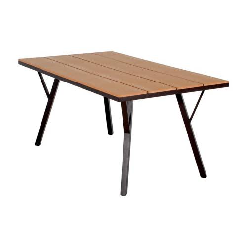 ΜΕΤΑΛΛΙΚΟ ΤΡΑΠΕΖΙ ΚΗΠΟΥ Fylliana FL6514 ΜΕ ΕΠΙΦΑΝΕΙΑ POLYWOOD ΧΡΩΜΑ ΚΑΦΕ 160x91x72εκ