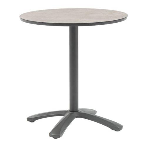 ΣΤΡΟΓΓΥΛΟ ΤΡΑΠΕΖΙ HPL ΚΗΠΟΥ Fylliana Silvio ΓΚΡΙ ΧΡΩΜΑ 60x72εκ