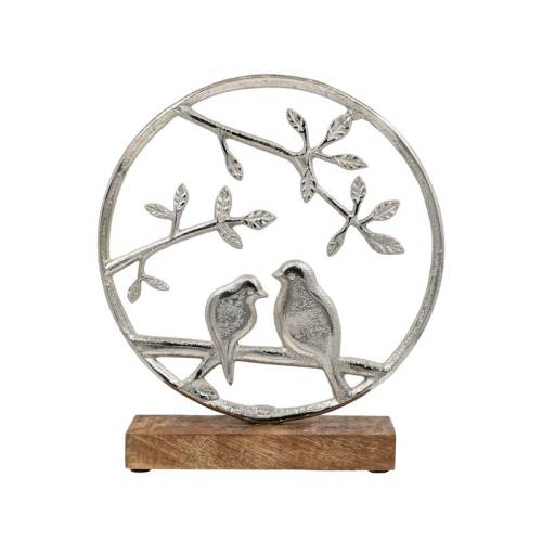 ΔΙΑΚΟΣΜΗΤΙΚΟ ΑΛΟΥΜΙΝΙΟΥ Fylliana Birds 3280 ΜΕ ΞΥΛΙΝΗ ΒΑΣΗ ΧΡΥΣΟ ΧΡΩΜΑ 25x5x23εκ