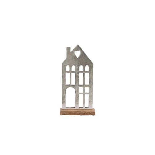 ΔΙΑΚΟΣΜΗΤΙΚΟ ΑΛΟΥΜΙΝΙΟΥ Fylliana Home 786 ΜΕ ΞΥΛΙΝΗ ΒΑΣΗ ΑΣΗΜΙ ΧΡΩΜΑ 18x5x35εκ