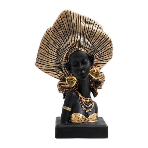 ΕΠΙΤΡΑΠΕΖΙΑ ΔΙΑΚΟΣΜΗΤΙΚΗ ΦΙΓΟΥΡΑ FYLLIANA FL222318 "AFRICA QUEEN " ΧΡΥΣΟ ΜΑΥΡΟ ΧΡΩΜΑ 17x9x29εκ