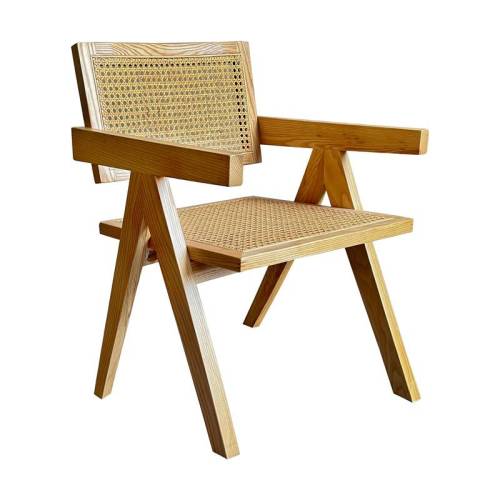 ΚΑΡΕΚΛΑ ΑΠΟ ΜΑΣΙΦ ΞΥΛΟ ΟΞΙΑΣ ΜΕ ΜΠΡΑΤΣΑ Fylliana "Evergreen" ΦΥΣΙΚΟ ΧΡΩΜΑ 52x59x80εκ