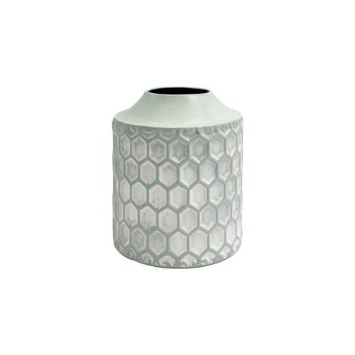 ΜΕΤΑΛΛΙΚΟ ΕΠΙΤΡΑΠΕΖΙΟ ΔΙΑΚΟΣΜΗΤΙΚΟ ΒΑΖΟ Fylliana FL364 MINT-ΛΕΥΚΟ ΧΡΩΜΑ 19x23εκ