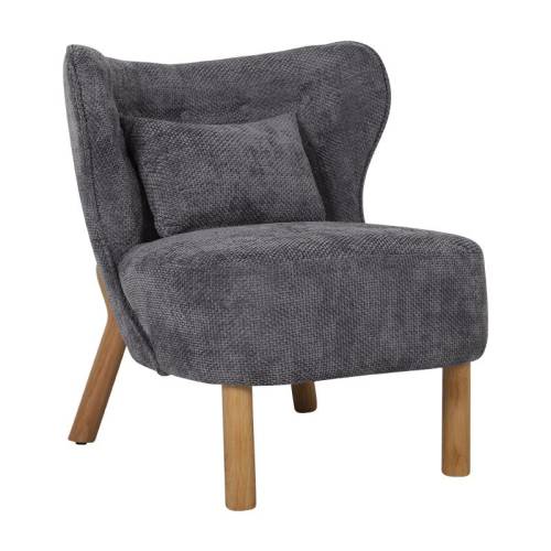 ΠΟΛΥΘΡΟΝΑ Fylliana Agnes ΓΚΡΙ ΧΡΩΜΑ ΥΦΑΣΜΑΤΟΣ ΜΕ ΞΥΛΙΝΑ ΠΟΔΙΑ 66x73x77εκ