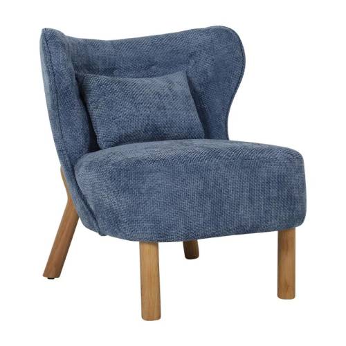 ΠΟΛΥΘΡΟΝΑ Fylliana Agnes ΜΠΛΕ ΧΡΩΜΑ ΥΦΑΣΜΑΤΟΣ ΜΕ ΞΥΛΙΝΑ ΠΟΔΙΑ 66x73x77εκ