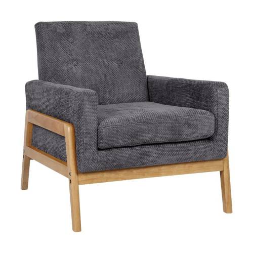 ΠΟΛΥΘΡΟΝΑ Fylliana Irma ΓΚΡΙ ΧΡΩΜΑ ΥΦΑΣΜΑΤΟΣ ΜΕ ΞΥΛΙΝΑ ΠΟΔΙΑ 73x77x82εκ